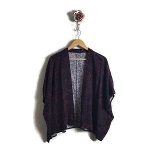 Aritzia‎ Talula 100% Rayon Open Front Floral Oversized Cardigan Kimono XXS/XS